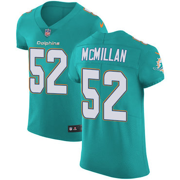 Nike Dolphins #52 Raekwon McMillan Aqua Green Team Color Men's Stitched NFL Vapor Untouchable Elite Jersey