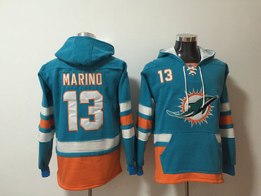 Nike Dolphins 13 Dan Marino Green Pullover Hoodie