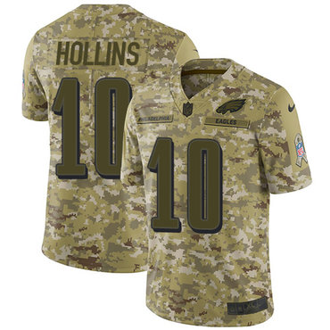 Nike Eagles #10 Mack Hollins Camo Men's Stitched NFL Limited 2018 Salute To Service Jersey