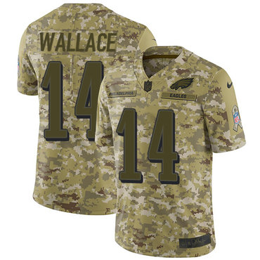 Nike Eagles #14 Mike Wallace Camo Youth Stitched NFL Limited 2018 Salute to Service Jersey