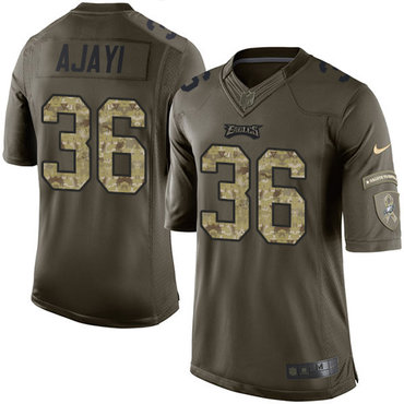 Nike Eagles #36 Jay Ajayi Green Youth Stitched NFL Limited 2015 Salute to Service Jersey