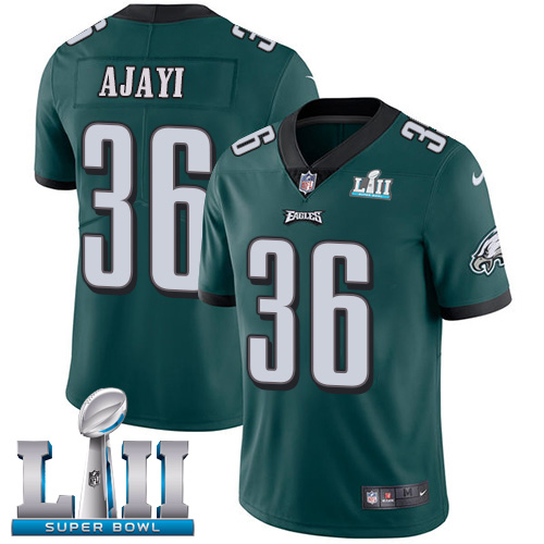 Nike Eagles #36 Jay Ajayi Midnight Green Team Color Super Bowl LII Youth Stitched NFL Vapor Untouchable Limited Jersey