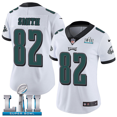 Nike Eagles #82 Torrey Smith White Super Bowl LII Women's Stitched NFL Vapor Untouchable Limited Jersey