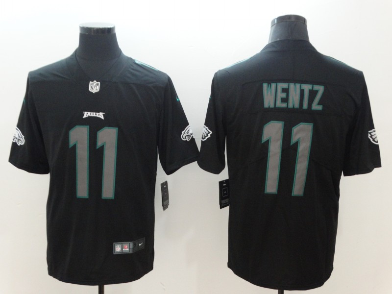 Nike Eagles 11 Carson Wentz Black Impact Limited Jersey