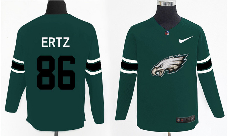 Nike Eagles 86 Zack Ertz Green Knit Sweater