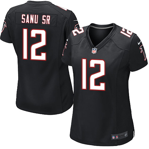 Nike Falcons #12 Mohamed Sanu Sr Black Alternate Women's Stitched NFL Elite Jersey