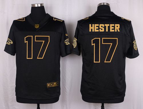 Nike Falcons #17 Devin Hester Black Men's Stitched NFL Elite Pro Line Gold Collection Jersey