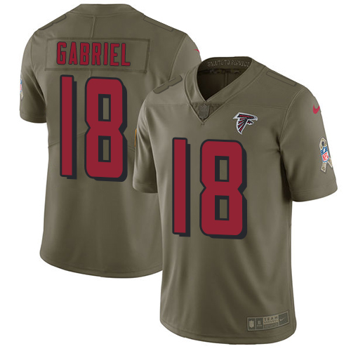 Nike Falcons #18 Taylor Gabriel Olive Youth Stitched NFL Limited 2017 Salute to Service Jersey