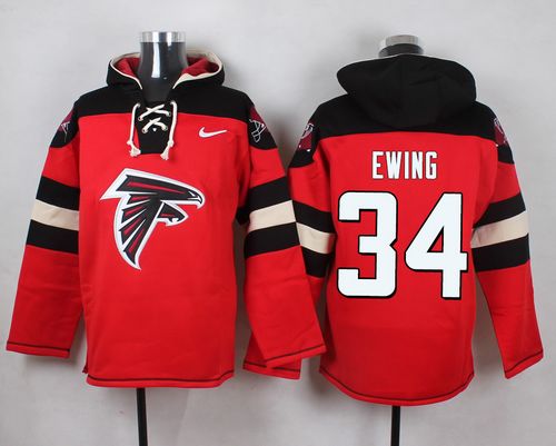 Nike Falcons #34 Bradie Ewing Red Player Pullover NFL Hoodie