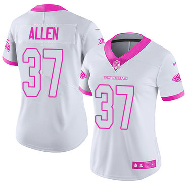 Nike Falcons #37 Ricardo Allen White Pink Women's Stitched NFL Limited Rush Fashion Jersey