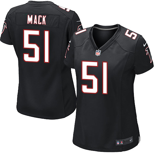 Nike Falcons #51 Alex Mack Black Alternate Women's Stitched NFL Elite Jersey