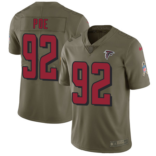 Nike Falcons #92 Dontari Poe Olive Youth Stitched NFL Limited 2017 Salute to Service Jersey