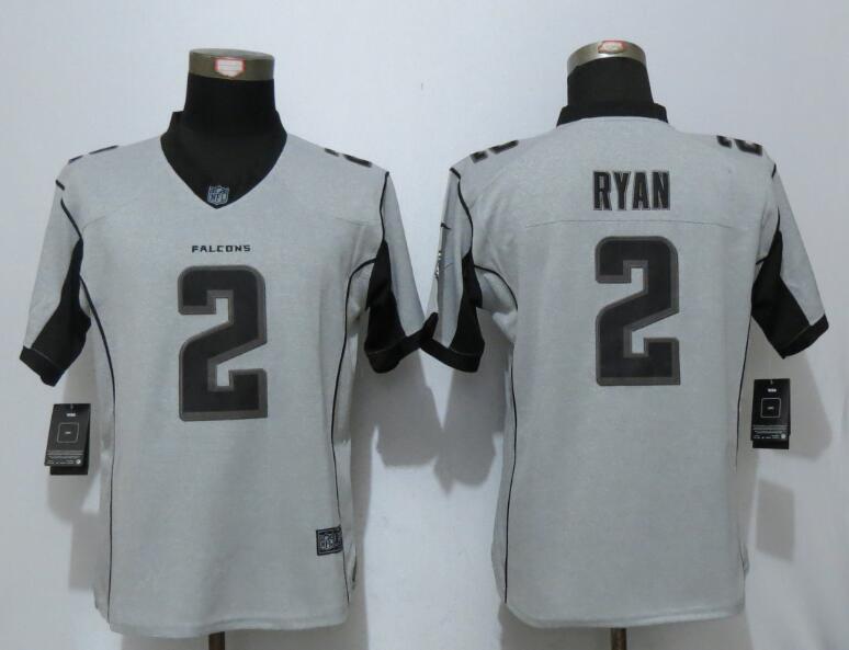 Nike Falcons 2 Matt Ryan Gray Gridiron II Women Limited Jersey