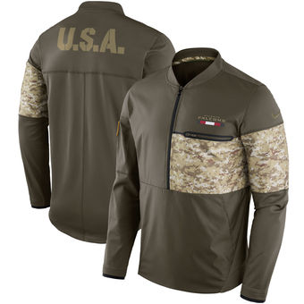 Nike Falcons Olive Salute to Service Sideline Hybrid Half Zip Pullover Jacket
