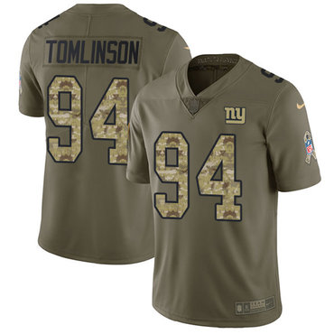 Nike Giants #94 Dalvin Tomlinson Olive Camo Youth Stitched NFL Limited 2017 Salute to Service Jersey