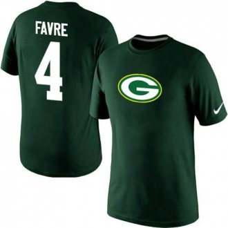 Nike Green Bay Packers #4 Brett Favre Name & Number NFL T-Shirt Green