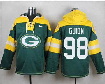 Nike Green Bay Packers #98 Letroy Guion Green Player Pullover NFL Hoodie