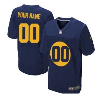 Nike Green Bay Packers Customized Navy Blue Elite Jersey