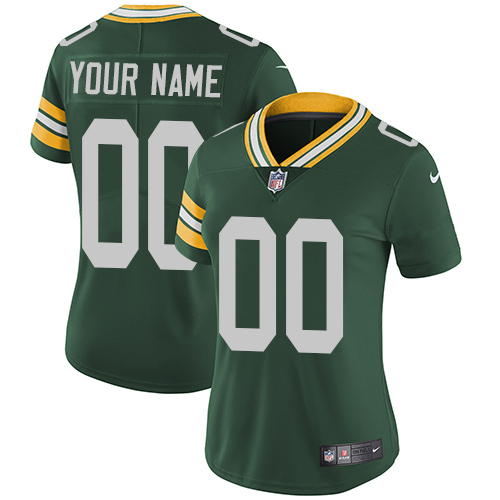 Nike Green Bay Packers Elite Green Home Women's Jersey NFL  Vapor Untouchable Customized jerseys