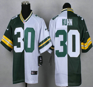 Nike Green Bay Packers Jersey 30 John Kuhn Green With White Two Tone Elite Jerseys