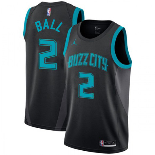 Nike Hornets #2 LaMelo Ball Black NBA Jordan Swingman City Edition 2018 19 Jersey