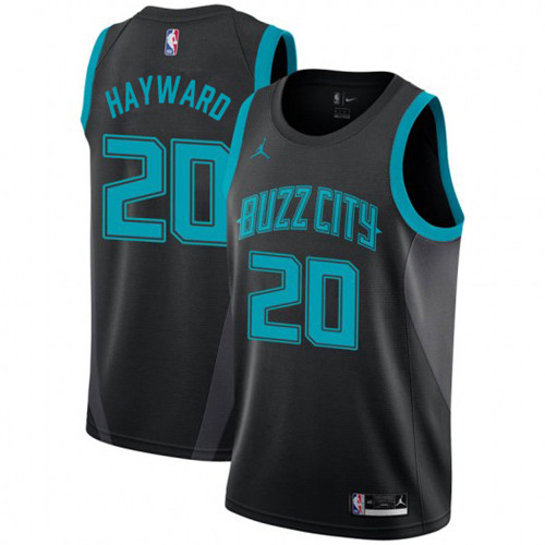 Nike Hornets #20 Gordon Hayward Black NBA Jordan Swingman City Edition 2018 19 Jersey