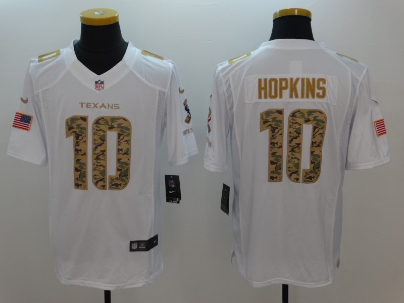 Nike Houston Texans #10 DeAndre Hopkins  White Men's Stitched NFL Limited Salute to Service Jersey