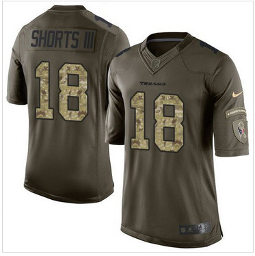 Nike Houston Texans #18 Cecil Shorts III Green Men's Stitched NFL Limited Salute to Service Jersey