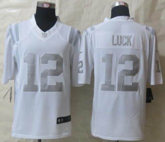 Nike Indianapolis Colts #12 Andrew Luck White NFL Limited Platinum Jersey
