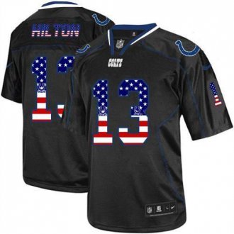 Nike Indianapolis Colts #13 T.Y. Hilton Black NFL Elite USA Flag Fashion Jersey