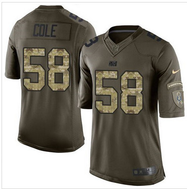 Nike Indianapolis Colts #58 Trent Cole Green Men's Stitched NFL Limited Salute to Service Jersey