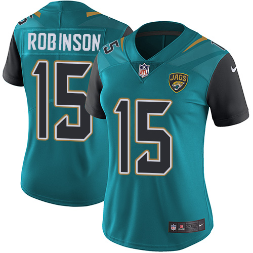 Nike Jaguars #15 Allen Robinson Teal Green Team Color Women's Stitched NFL Vapor Untouchable Limited Jersey