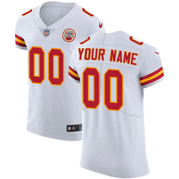 Nike Kansas City Chiefs  Elite White Road Men's Jersey NFL Vapor Untouchable Customized jerseys