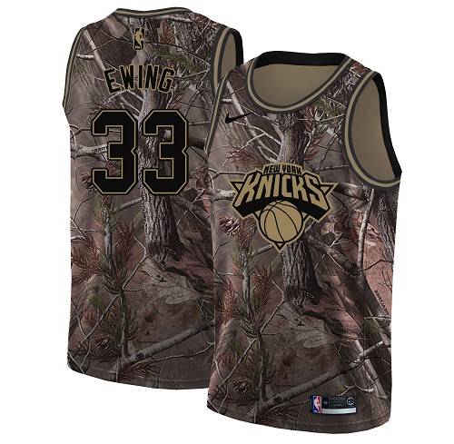 Nike Knicks #33 Patrick Ewing Camo Women's NBA Swingman Realtree Collection Jersey