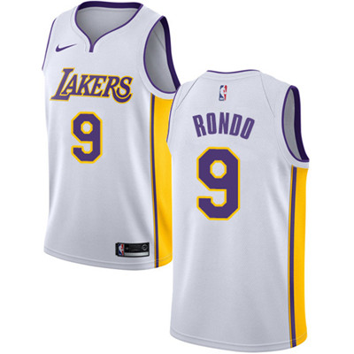 Nike Lakers #9 Rajon Rondo White Youth NBA Swingman Association Edition Jersey