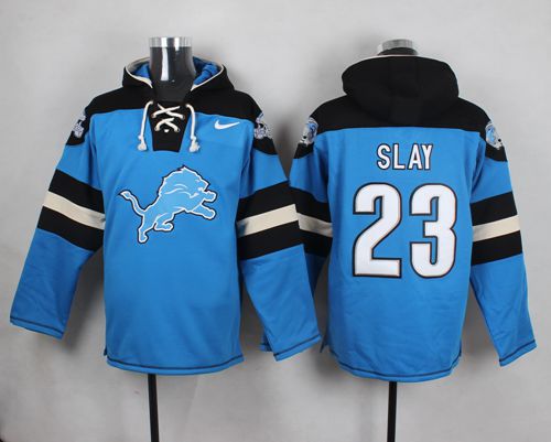 Nike Lions #23 Darius Slay Blue Player Pullover NFL Hoodie