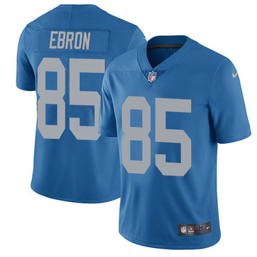 Nike Lions #85 Eric Ebron Blue Throwback Youth Stitched NFL Limited Jersey