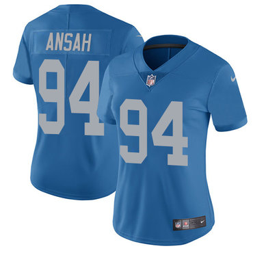 Nike Lions #94 Ziggy Ansah Blue Throwback Women's Stitched NFL Limited Jersey