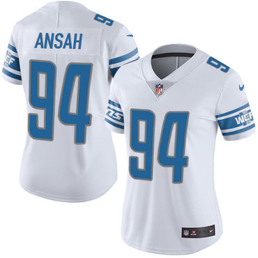 Nike Lions #94 Ziggy Ansah White Women's Stitched NFL Limited Jersey