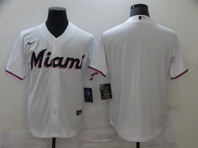 Nike Men's Florida Marlins white Blank Cool base Jersey