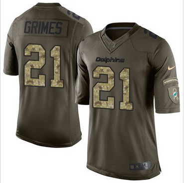 Nike Miami Dolphins #21 Brent Grimes Green Men's Stitched NFL Limited Salute to Service Jersey