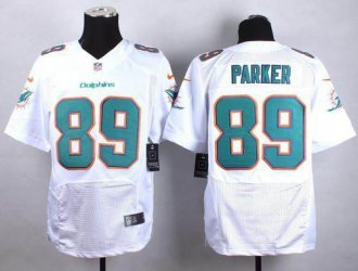 Nike Miami Dolphins #89 DeVante Parker White Men's Stitched NFL New Elite Jersey