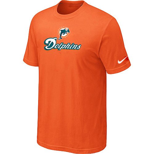 NEW NFL Miami Dolphins Authentic Logo T-Shirt Orange