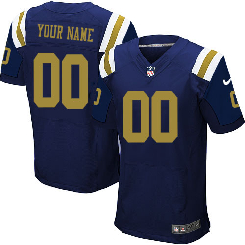 Nike NFL New York Jets Customized Elite Navy Blue Alternate Men's Jersey
