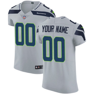 Nike NFL Seattle Seahawks Customized Elite Grey Alternate Men's Jersey