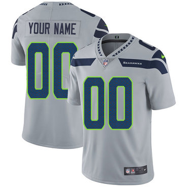 Nike NFL Seattle Seahawks Vapor Untouchable Customized Limited Grey Alternate Men's Jersey