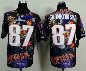 Nike New England Patriots #87 Rob Gronkowski Team Color NFL Elite Fanatical Version Jersey