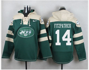 Nike New York Jets #14 Ryan Fitzpatrick Green Player Pullover NFL Hoodie
