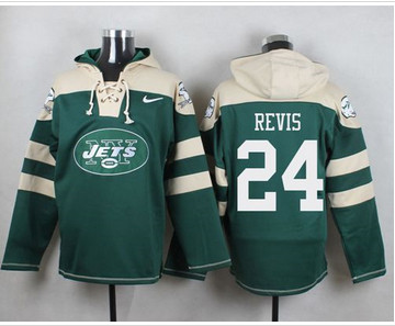 Nike New York Jets #24 Darrelle Revis Green Player Pullover NFL Hoodie
