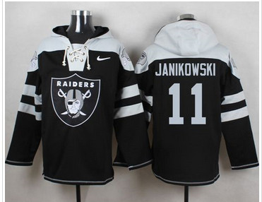 Nike Oakland Raiders #11 Sebastian Janikowski Black Player Pullover NFL Hoodie
